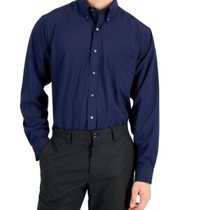 Club Room Men’s Regular Fit Traveler Dress Shirt Blue Notte 15 32/33